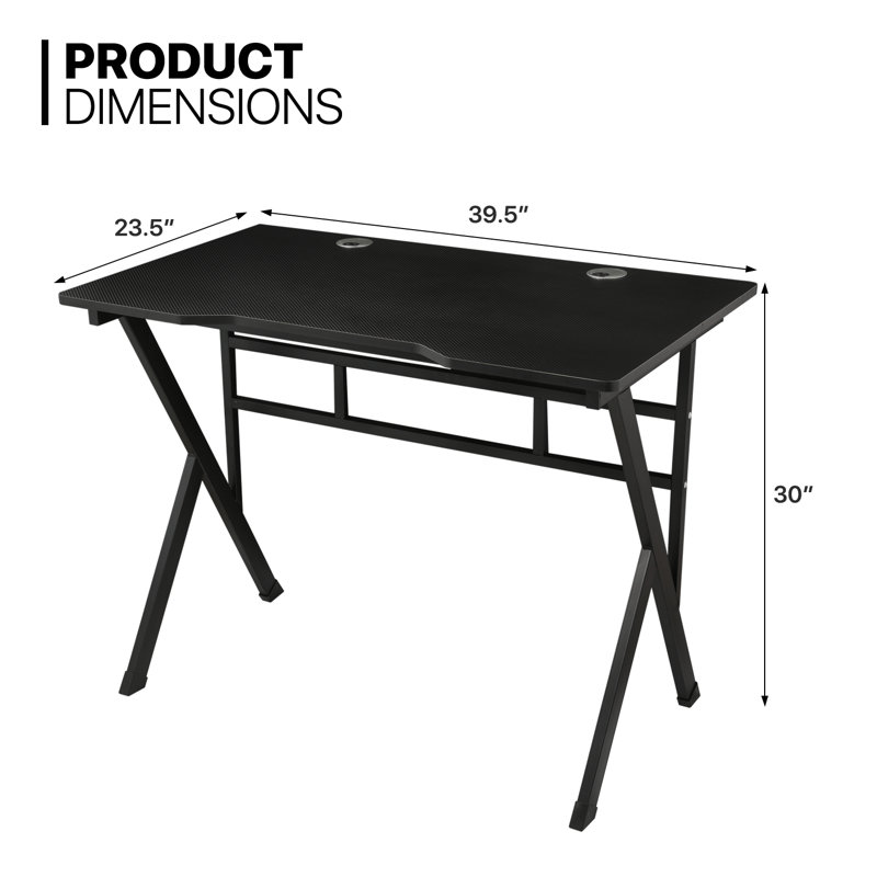 Computer Table and Gaming Chair Set, Laptop Desk with Office Chair Workstation for Home Office (Set of 2)
