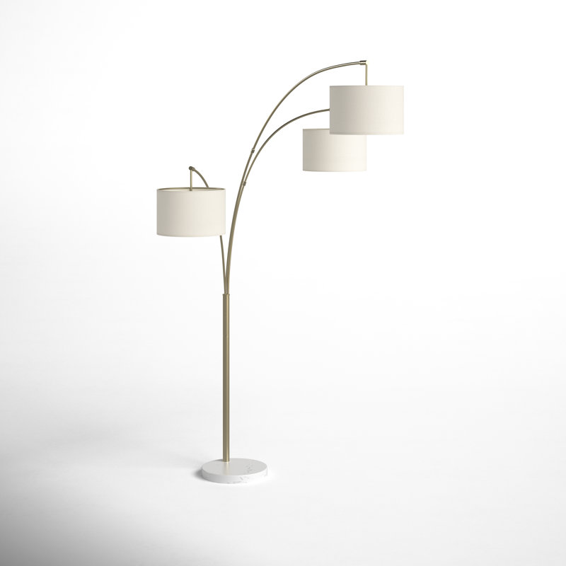 Felice 74'' Tree Floor Lamp, Off White, Antique Brass