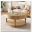 Table basse ronde avec rangement et compartiment caché, pieds de nivellement réglables