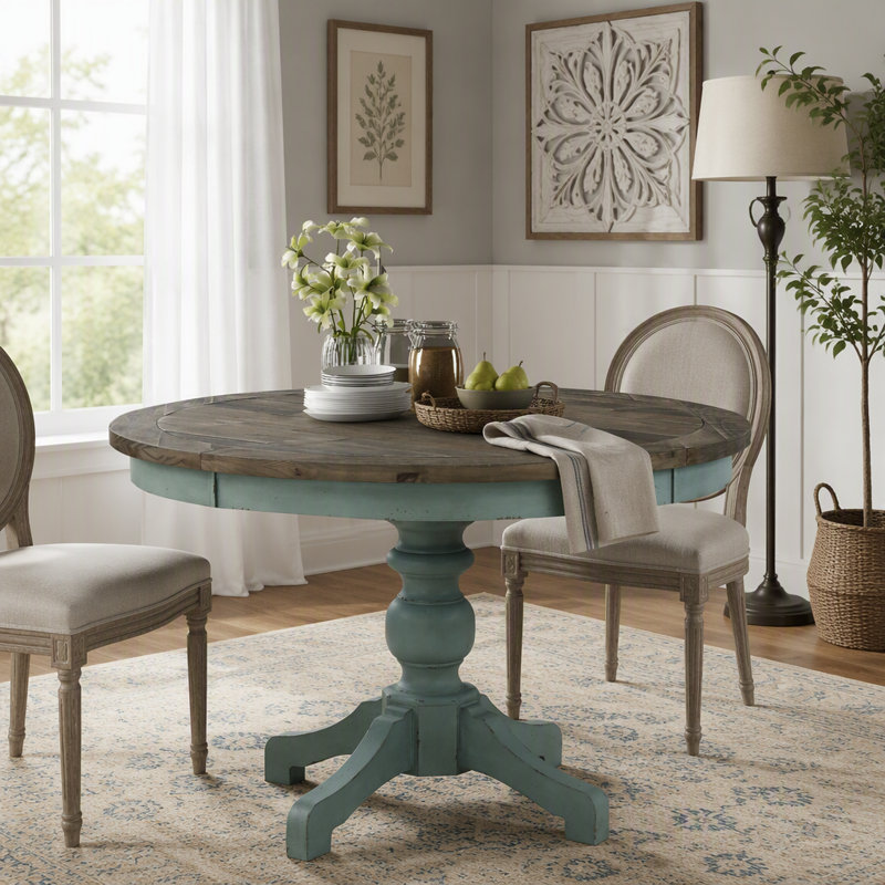 Table de salle à manger ronde, Brun