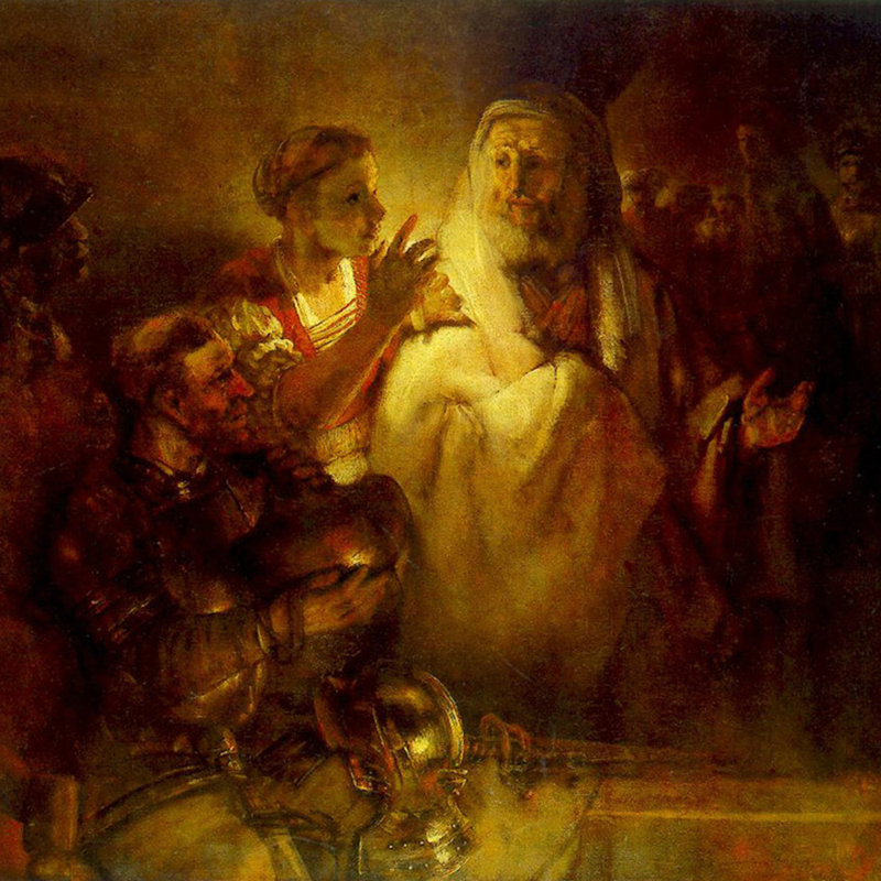 Pierre dénonçant le Christ, H 28 po x l 28 po