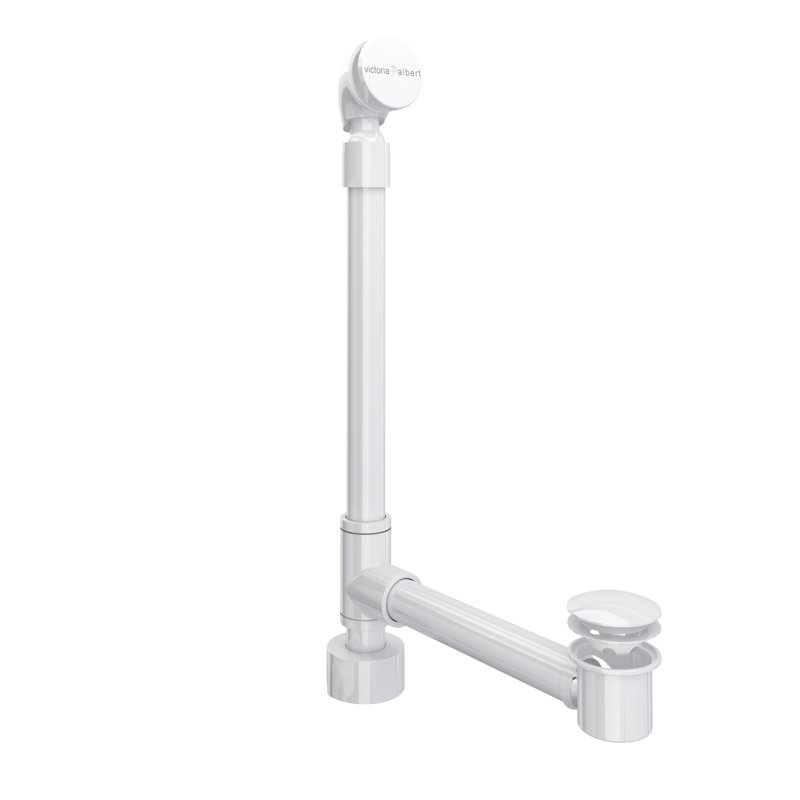 Freestanding Bathtub Drain Kit for Above-Floor Installation Box, White