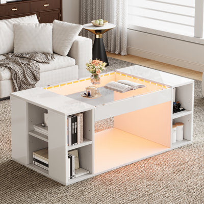 Solid Coffee Table with Storage