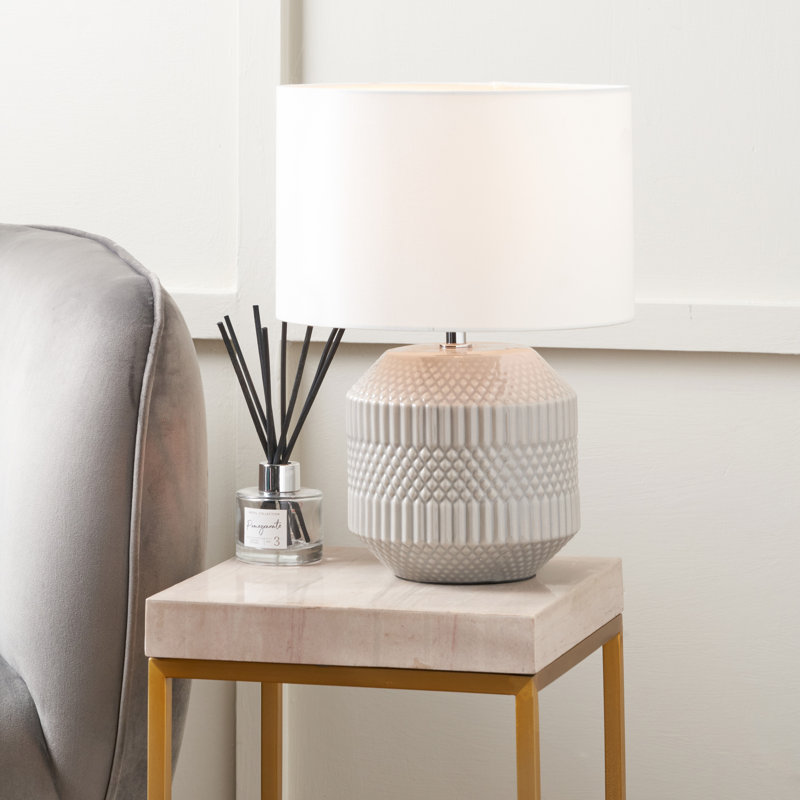 Bequette 38 cm Ceramic Table Lamp, White