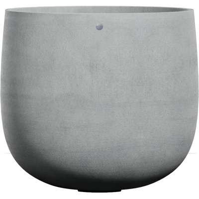 Mondo Large Round Planter - Faux Stone Finish - Fiberglass Indoor/Outdoor and Weather-Resistant Round Planter