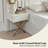 Modern Channel-Tufted Upholstered Bed with Integrated Nightstands, King, Cream Velvet-206300169-206300183