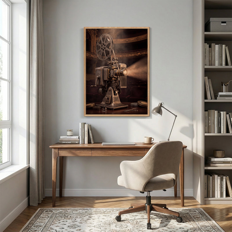 Art rétro sur toile avec projecteur de film rétro, H 48 po x l 32 po