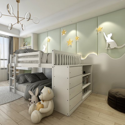 Grallon Kids Full Over Full Bunk Bed with Drawers