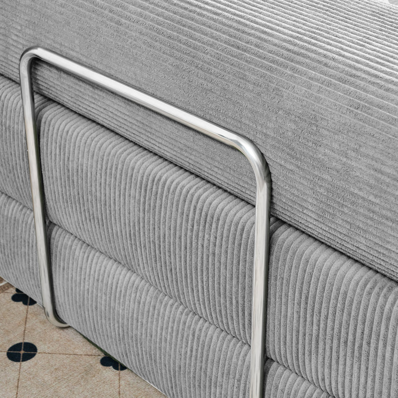 Corduroy Sofa Bed, Grey, 3