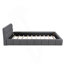 Grand lit plateforme tapissier avec tissu épais, lit au sol avec structure solide, gris