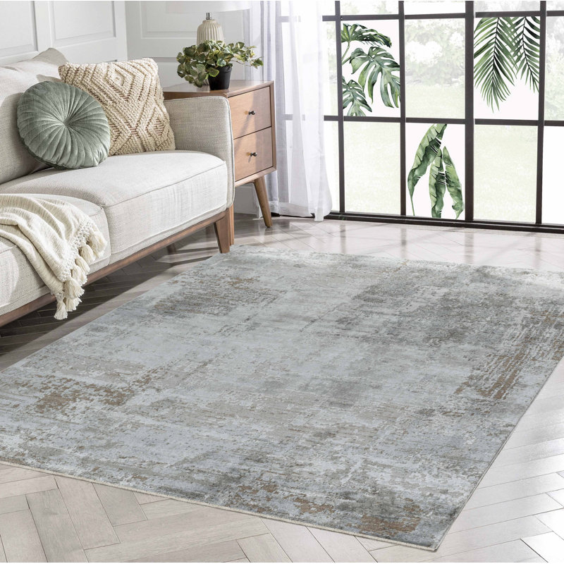 Tapis à branches abstraites beige / brun de 5 pi x 8 pi (5 pi 3 po x 7 pi 7 po) Verona Branch, Rectangle de 5 pi x 8 pi