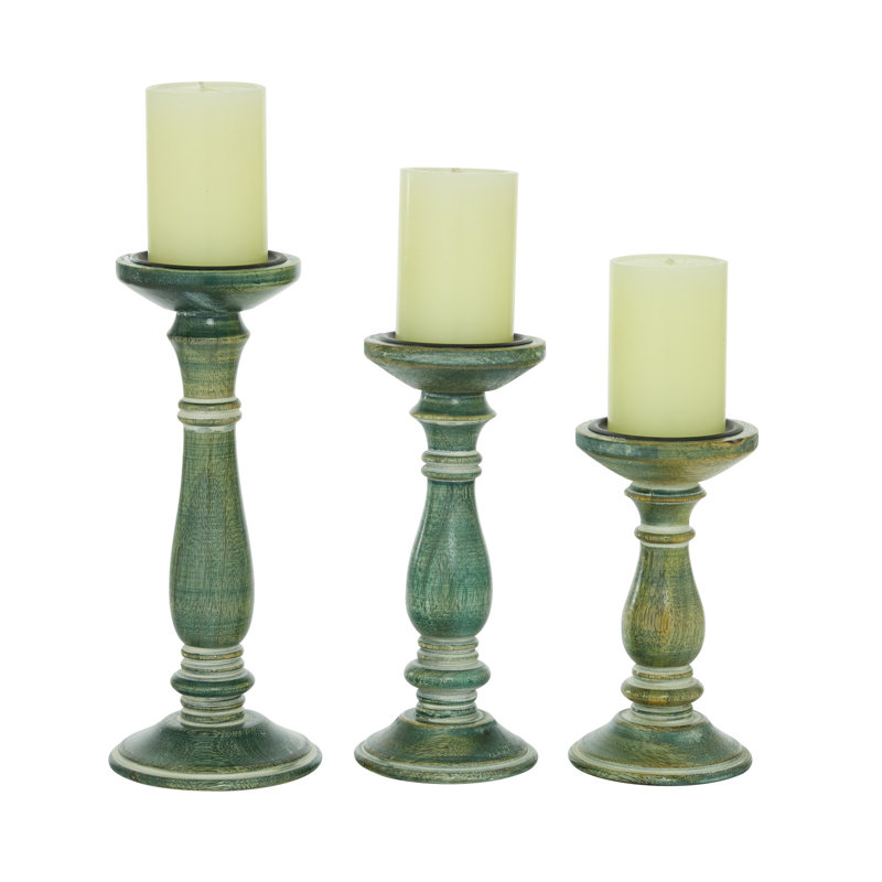 8.30'' H Solid Wood Tabletop Candlestick
