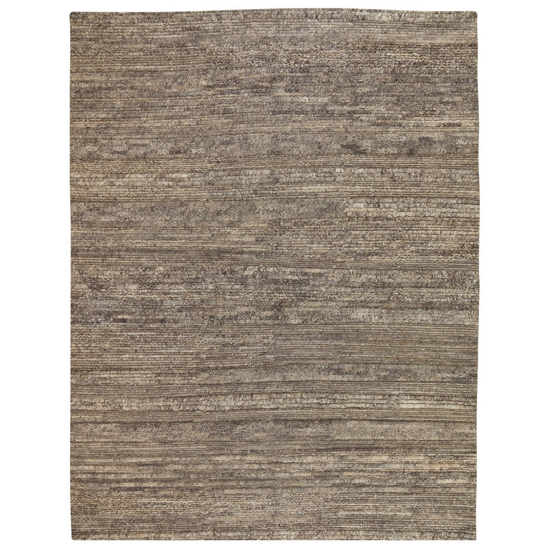 Handmade Wool Striped Area Rug, Rectangle 3' x 5'