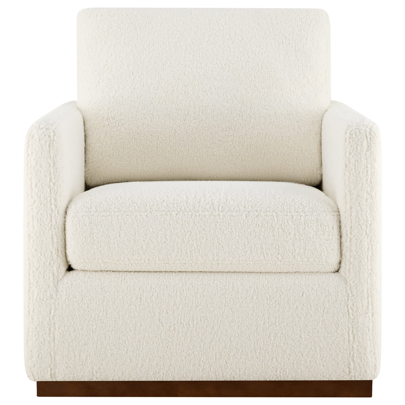Bobbi Walnut Swivel Armchair, White