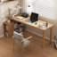 Blanc + bureau en L en bois massif Burlywood + fer-2069095219