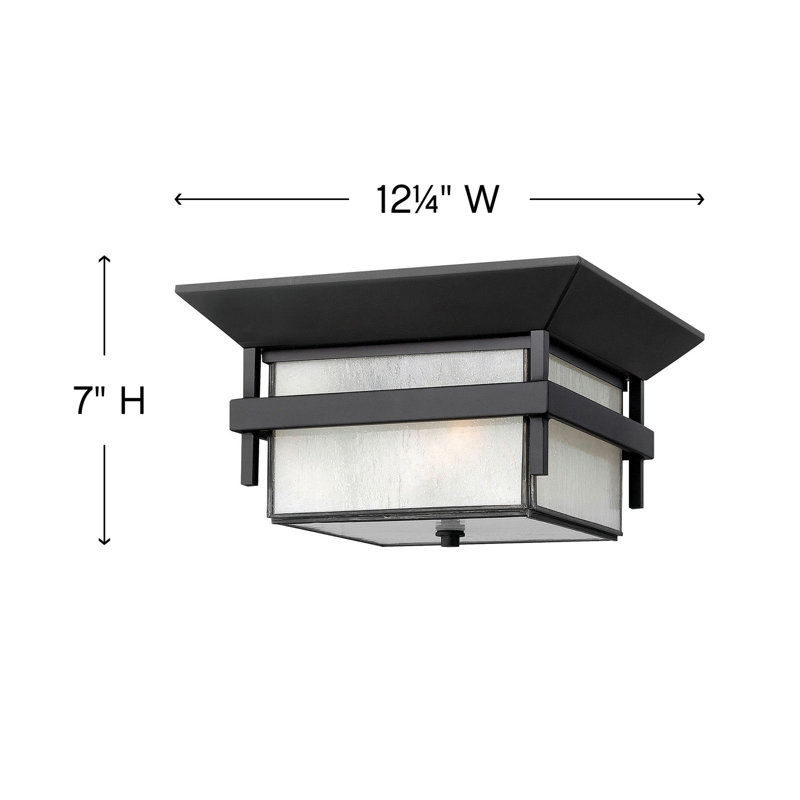 Harbor 2 - Light 12.25" Unique/Statement Square Flush Mount, MED, Satin Black