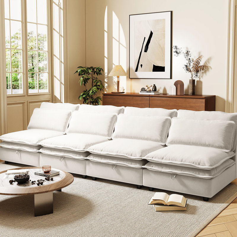 Beige With Double-layer Cushions And Convenient Storage - 4 Dual-layer Handy, Beige