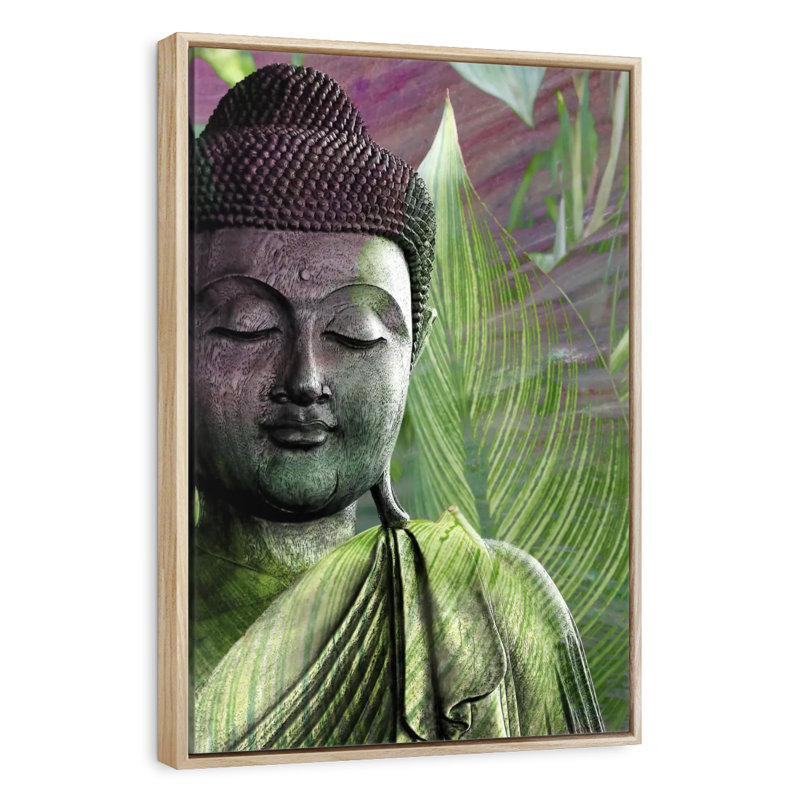 Méditation, Cadre flottant en bois naturel, 27 po x 40 po