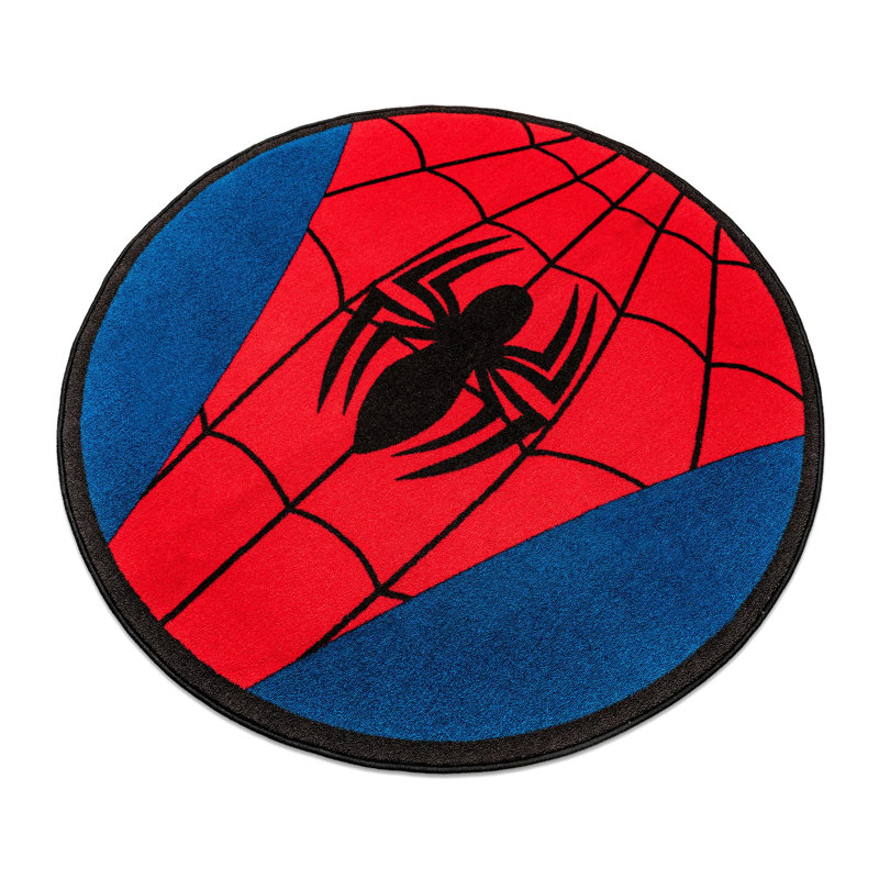 Tapis rond à imprimé logo Marvel Spider-man | 52 pouces