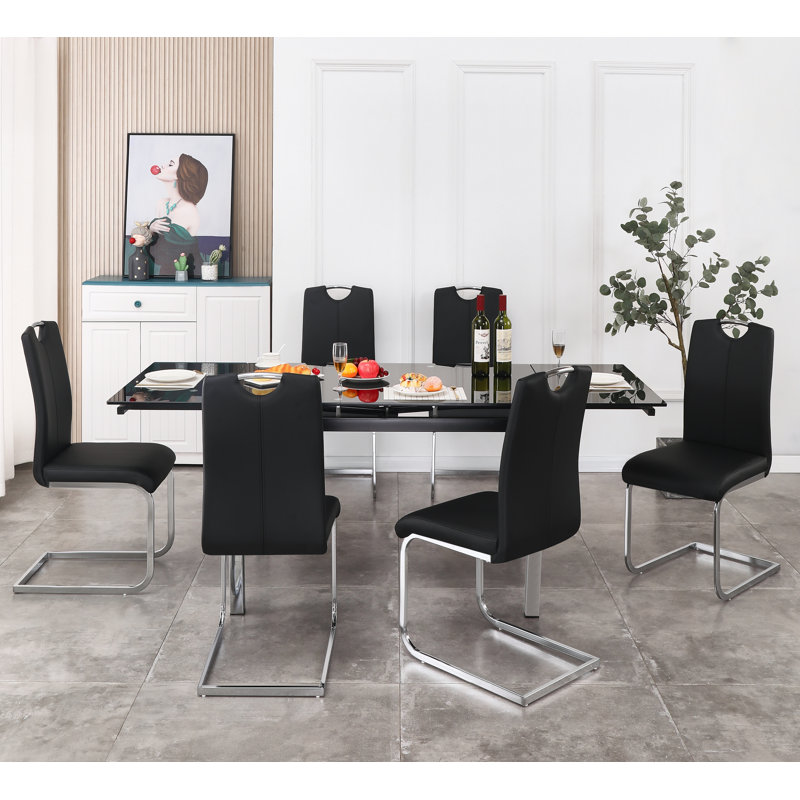 Martika Dining Set, Black, Black
