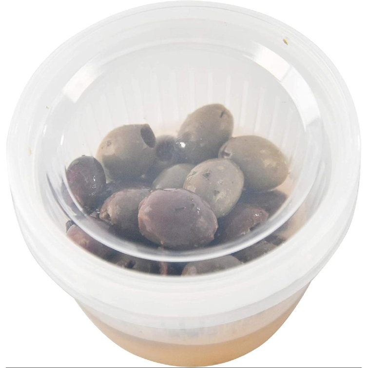 Prep & Savour Clear Plastic Storage Container With Removable Strainer And  Lid, Small Food Storage Container