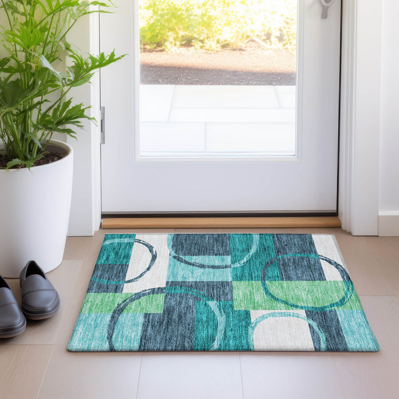 Tapis rectangulaire Aleh avec envers antidérapant, Rectangle 1 pi 8 po x 2 pi 6 po