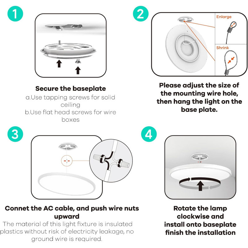 Plafonnier encastré avec veilleuse, luminaire de 36 W avec télécommande, CCT complet et luminosité réglable, plafonnier à DEL de 18 pouces pour la cuisine, le bureau et la chambre d'enfant