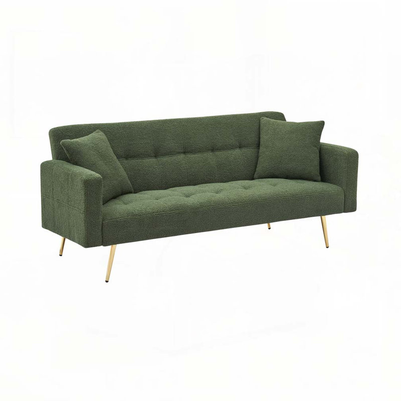 Canapé-lit ajustable en molleton 71 po, Vert