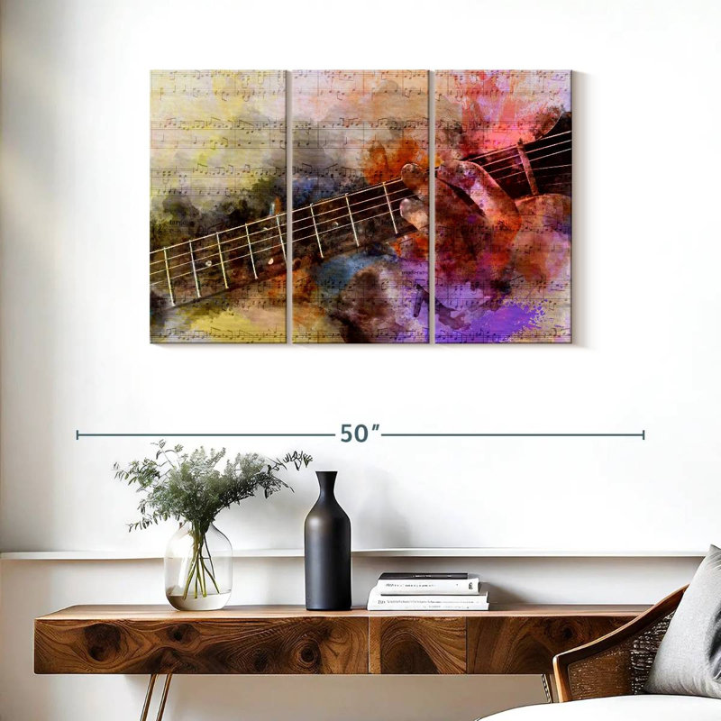 Guitare solo, reproduction sur toile, H 24 po x l 38 po x 1,25 po