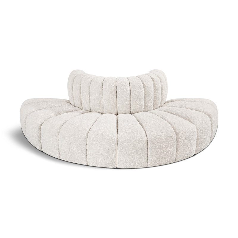 Iyleena Upholstered Sofa & Chaise, Cream Boucle Fabric