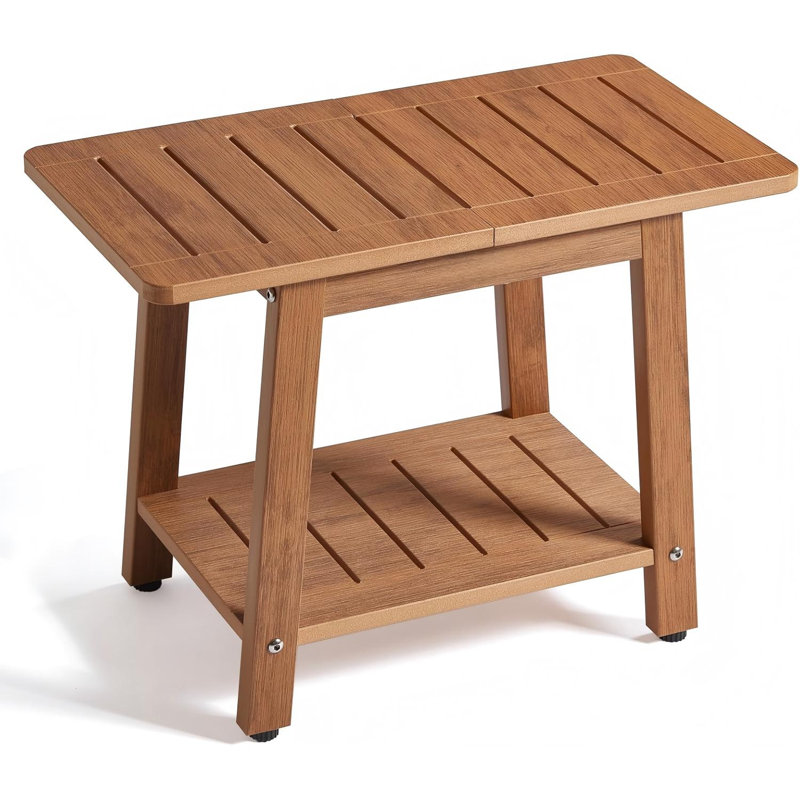Banc de douche, tabouret de douche en polyéthylène imperméable, chaise de salle de bain avec pieds ajustables, antidérapant, sans entretien, brun