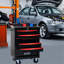 Chariot à outils multifonctionnel à 6 tiroirs avec roulettes - noir et rouge pour garage, atelier et entrepôt