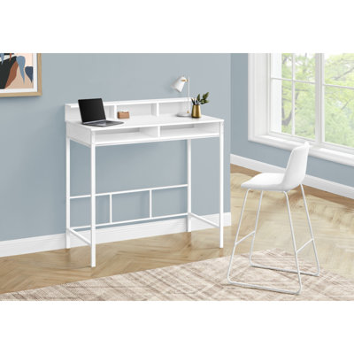 Computer Desk, Home Office, Standing, Storage Shelves, 48"L, Work, Laptop Laminate Metal, Contemporary, Modern