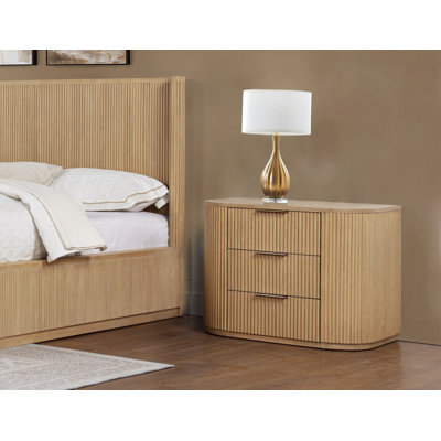 Queensbury Solid Wood Fluted Nightstand