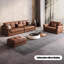 Canapé modulaire orange en cuir véritable-1463612577-1463612579