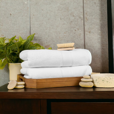  Serviettes de bain blanches, ensemble de 2