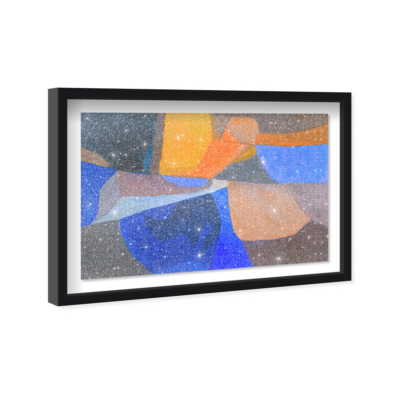 Patchwork Dream III Shadowbox Abstract Print by Oliver Gal, Black Frame, 15 x 10, 21.5"H x 31.5"W, Black Frame