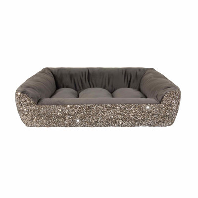 Lit pour animal de compagnie rose avec strass Sparkles Home | Velours intérieur | Petites tailles