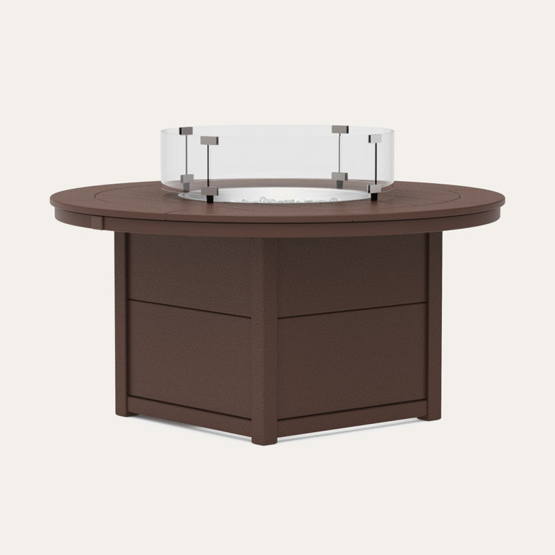 Table ronde pour foyer POLYWOOD, Acajou
