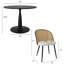 Ensemble de table de salle à manger pour 4 personnes avec table ronde de 35 po et 4 fauteuils rembourrés Burleen