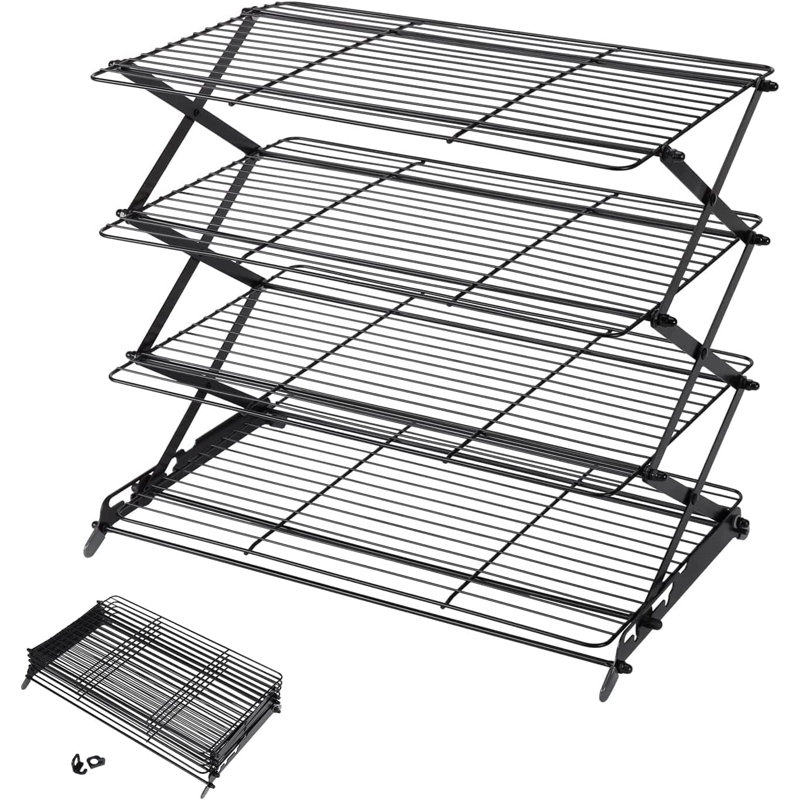 Grille de refroidissement pliable à 2/3/4 niveaux avec conception de 3 réglages réglables
