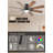52 inch Ceiling Fan with Light, 6 Speeds Reversible Low Profile Ceiling Fan with Light and Remote/APP Control, 3 Color Temp+Dimmable RGB, 8 Blades, Flush Mount Quiet Ceiling Fans, Brown-130056862