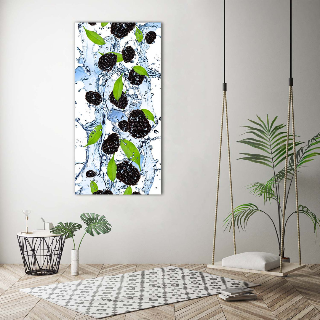 Brombeeren und Wasser - Kunstdrucke auf Leinwand