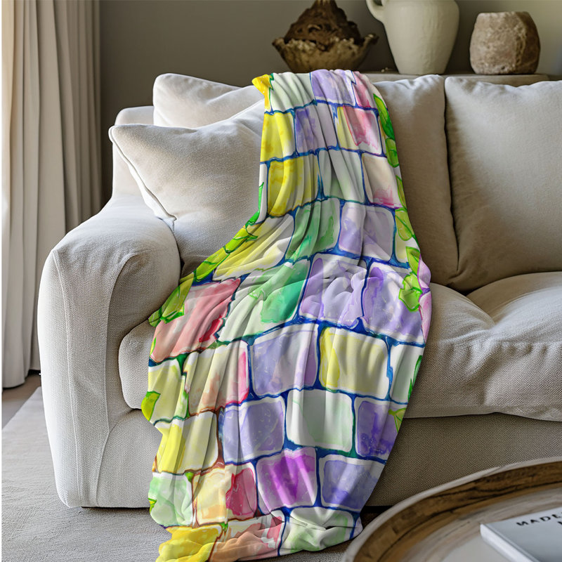 Motif brique - couverture de qualité supérieure 1 pièce, Lit simple