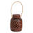 Handmade Terra-Cotta Lantern With Cut-Outs And Rattan Wrapped Handle, Reactive Glaze