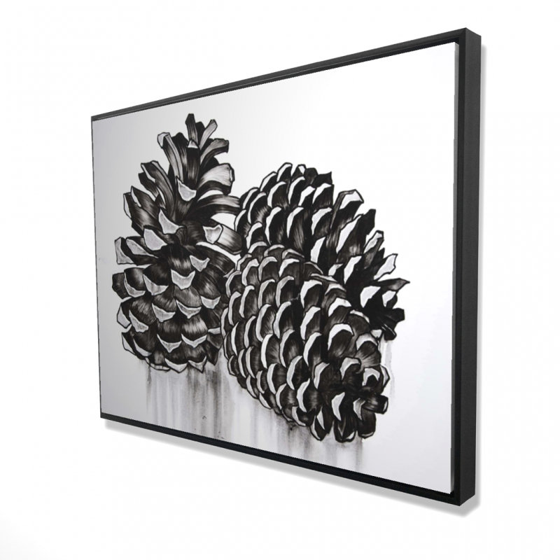 Three Small Pine Cones Print On Canvas