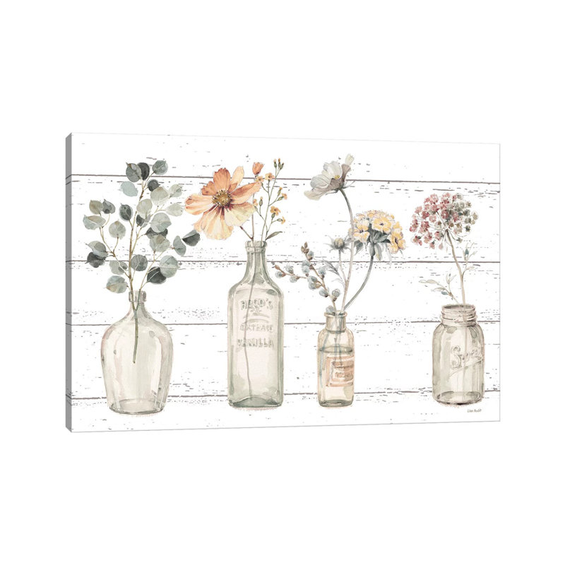«A Country Weekend VIII V2 Fall Flower» par Lisa Audit - impression d'art graphique, H 26 po x l 40 po x 1,5 po, Toile tendue