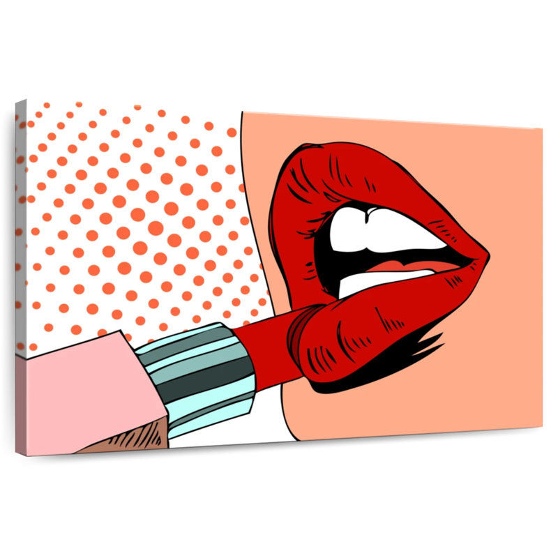 Shuttleworth Retro Pop Red Lips, 24" H x 36" W