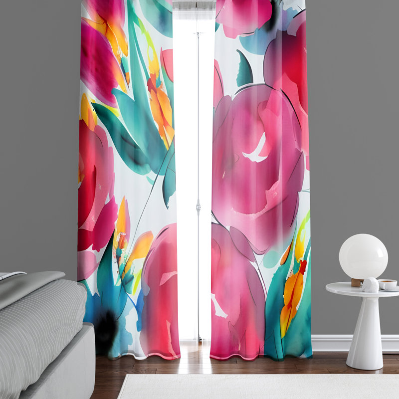 Diahann Semi Sheer Curtain Pair, 20" W x 61" L