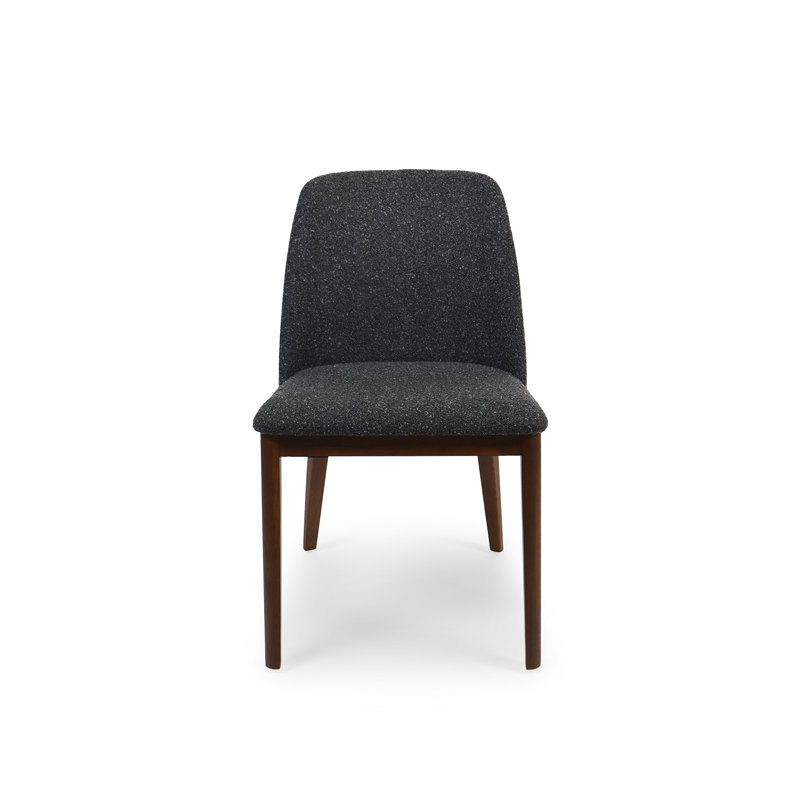 Modern Boucle Upholstered Dining Chair with Oak Legs, Anthracite